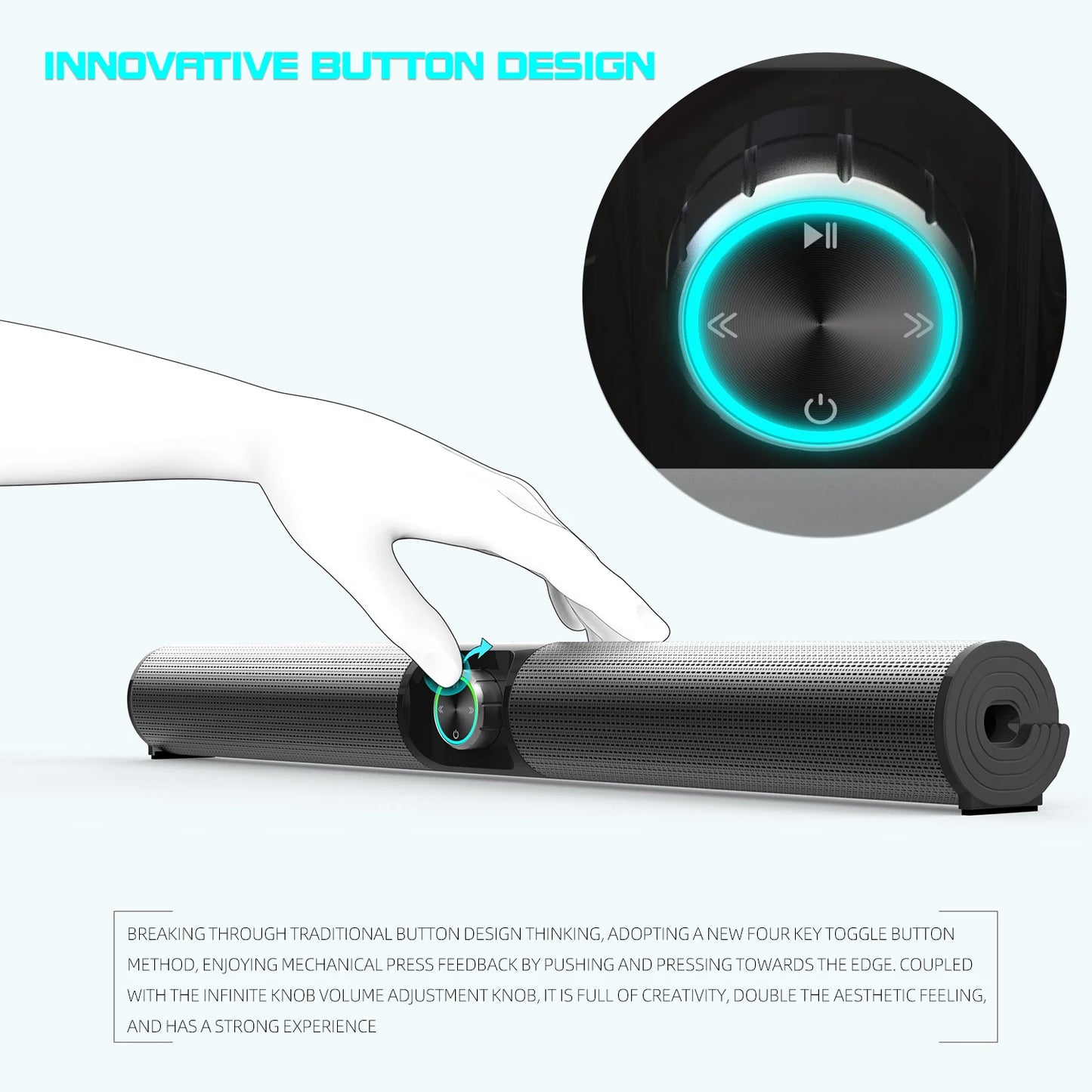 Soundbar Sound Wireless Computer Speaker Stereo Tv Home Theater Sombar For 3.5mm  PC