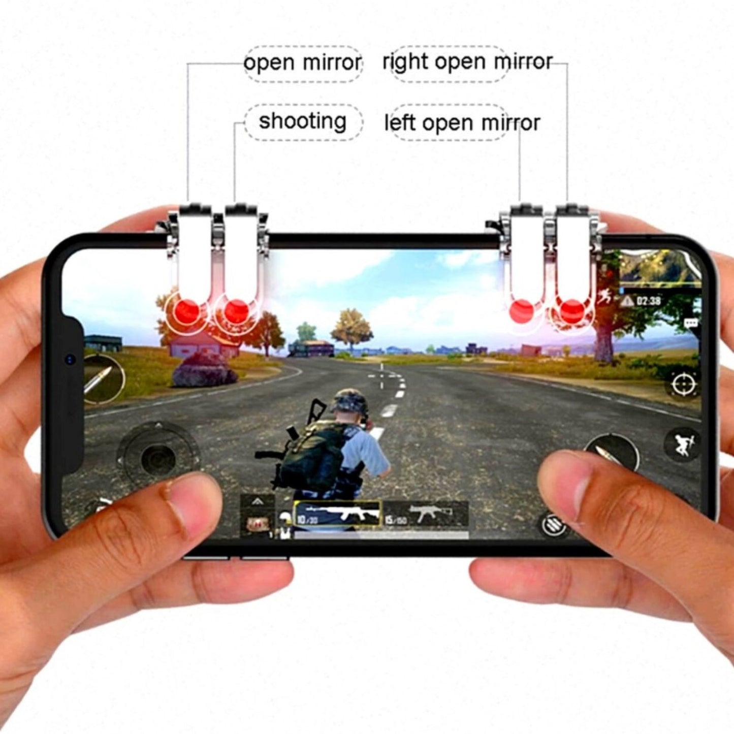Metal Smart Phone Mobile Game Pad Gaming Trigger for Mobile Game Fire Button Aim Key L1 R1 Shooter PUBG Controller